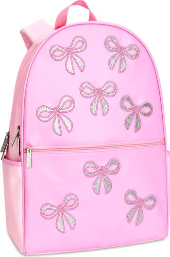 Kids' Glitter Bows Faux Leather Backpack