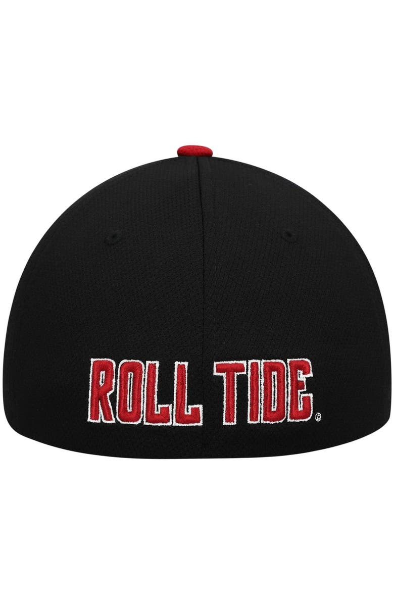 TOP OF THE WORLD Men's Top of the World Black/Crimson Alabama Crimson Tide Two-Tone Reflex Hybrid Tech Flex Hat, Alternate, color, Black