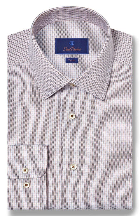 Trim Fit Micro Dobby Cotton Dress Shirt