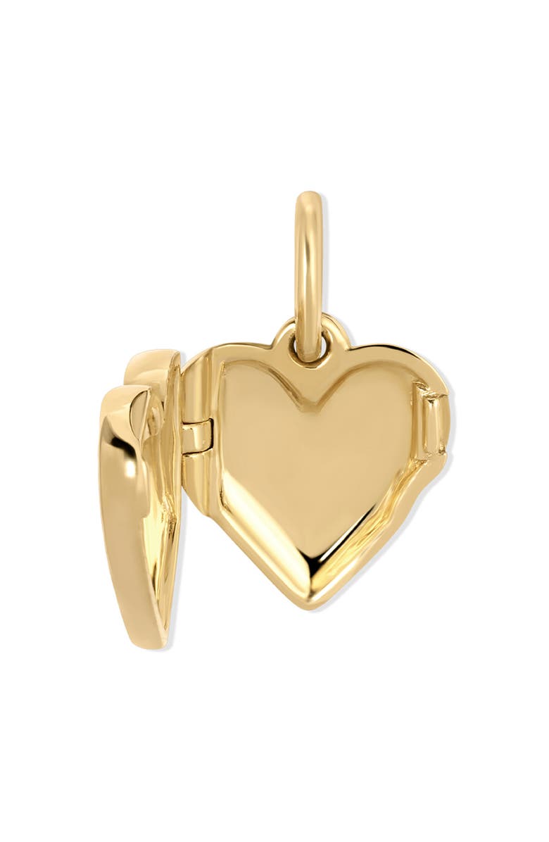 Adina Reyter Groovy Diamond Heart Locket Mini Charm, Alternate, color, Yellow Gold