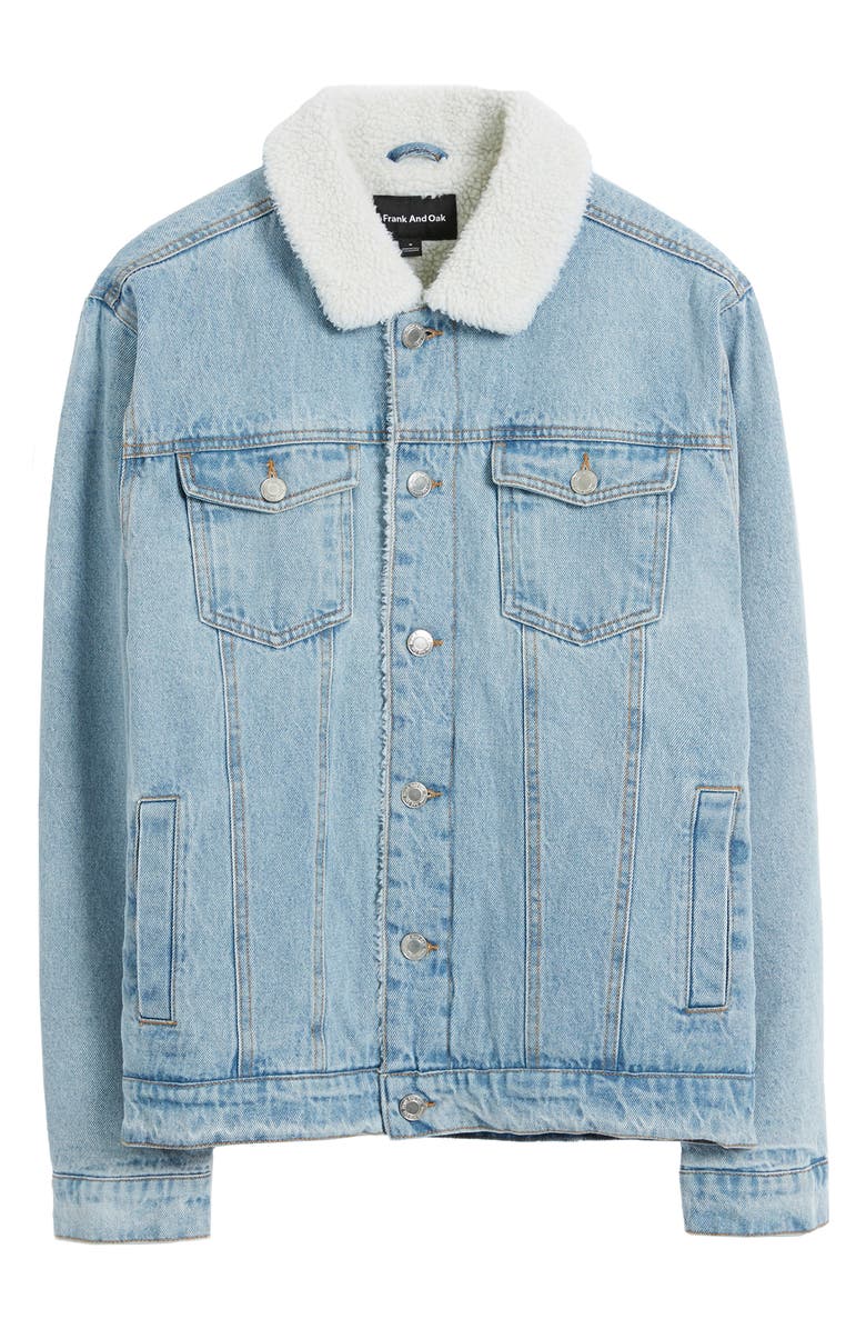Frank And Oak Fleece Lined Denim Jacket, Alternate, color,