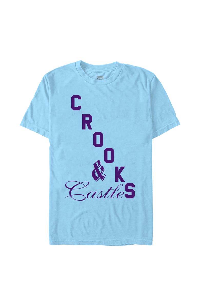 Crooks & Castles Men's Crooks & Castles Purple Big Bold Logo  Graphic T-Shirt, Main, color, Light Blue