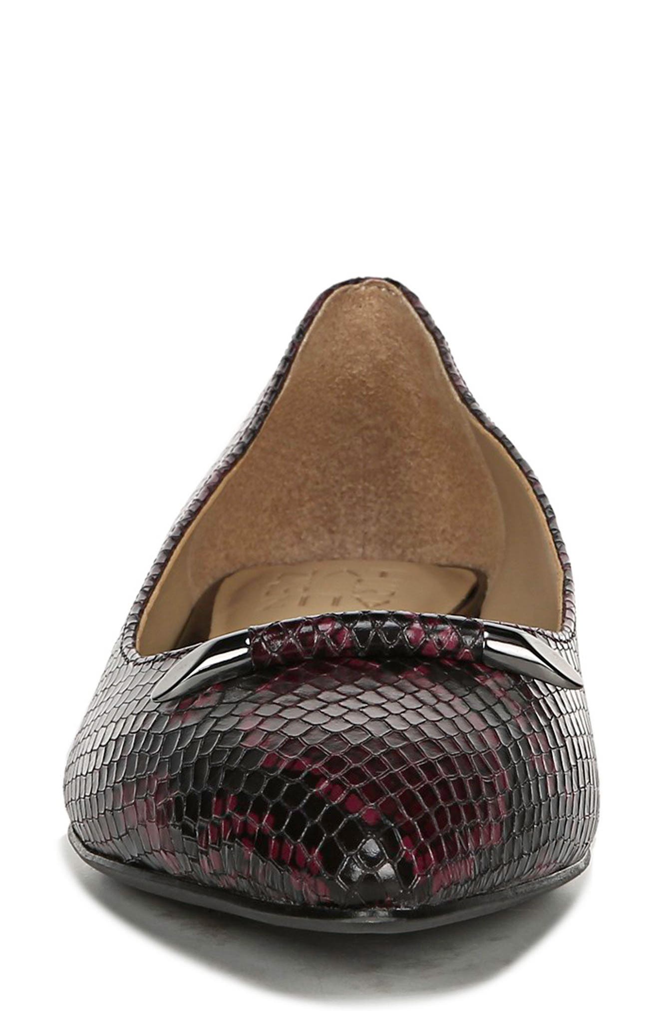 Sable Flat, Alternate, color, BURGUNDY SNAKE LEATHER