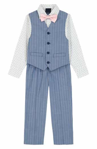 Nautica Kids' Stripe Twill Vest, Shirt, Bow Tie & Pants Set
