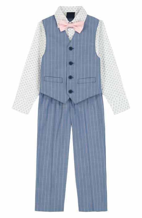 Nautica Kids' Stripe Twill Vest, Shirt, Bow Tie & Pants Set