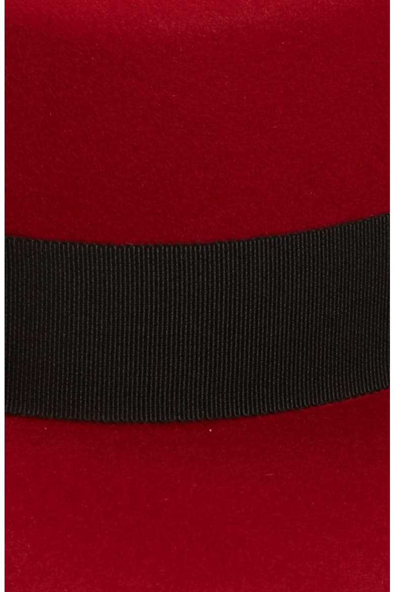 Fur Felt Boater Hat, Alternate, color, RED/ BLACK