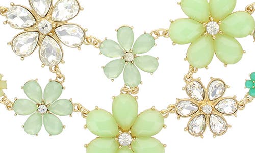 Olivia Welles Flower Power Necklace In Gold/turquoise