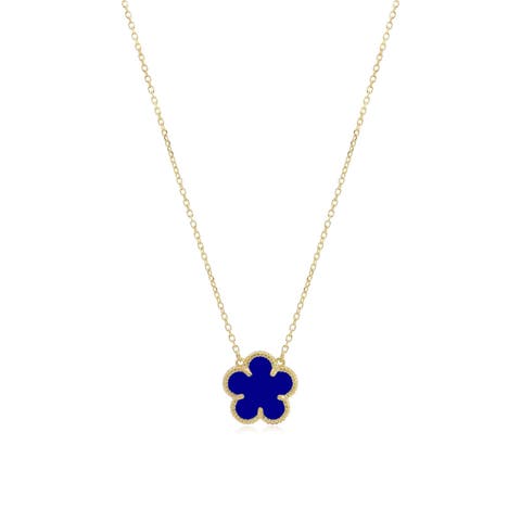 Lapis Single Spring Flower Necklace