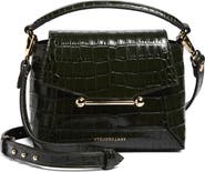 Strathberry Nano Mosaic Croc Embossed Leather Handbag