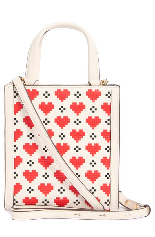 Kate Spade New York Manhattan Pixel Hearts Mini Tote In White