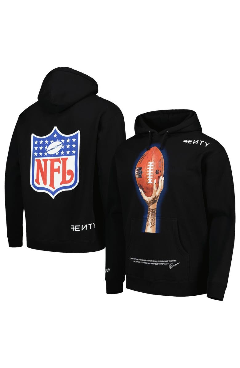 FENTY for Mitchell & Ness Unisex FENTY for Mitchell & Ness Black Super Bowl LVII Icon Pullover Hoodie, Main, color, 