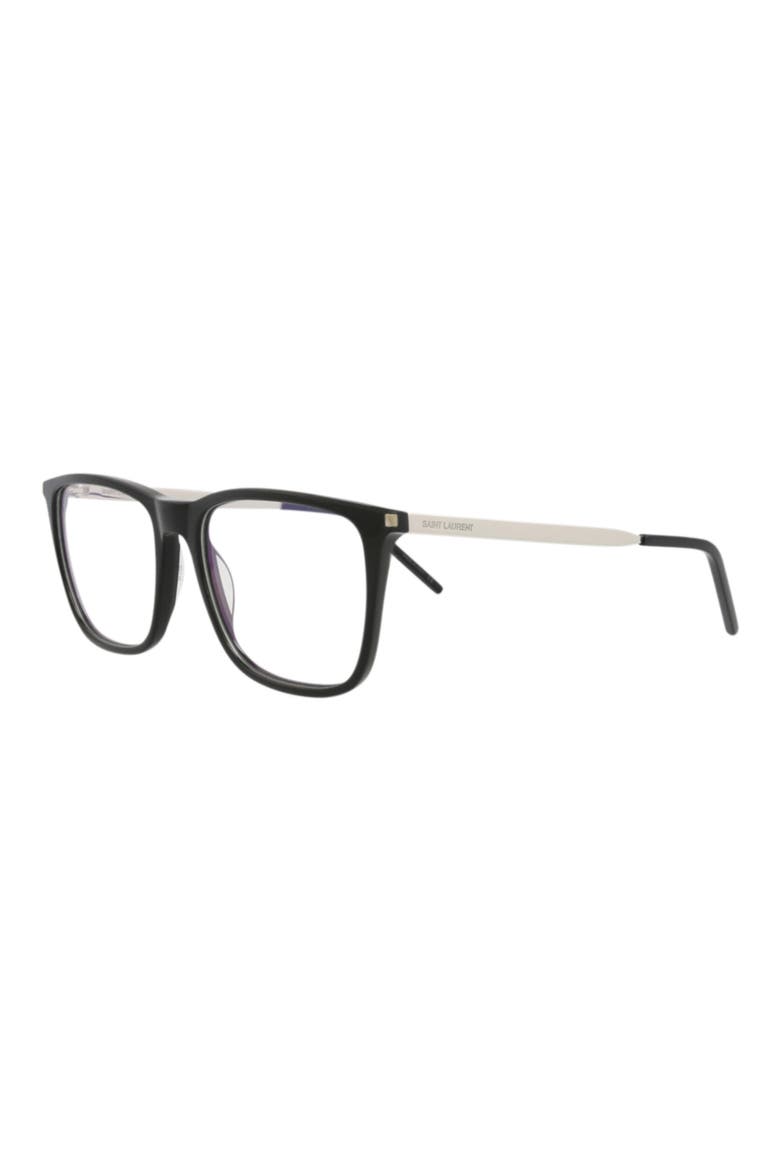 55mm Square Optical Frames, Alternate, color, BLACK SILVER TRANSPARENT