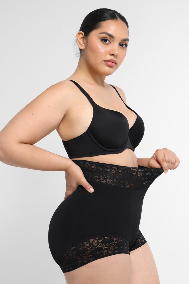 Mid-Rise Butt-Lifting Shaper Panty, Alternate, color, Jet Black