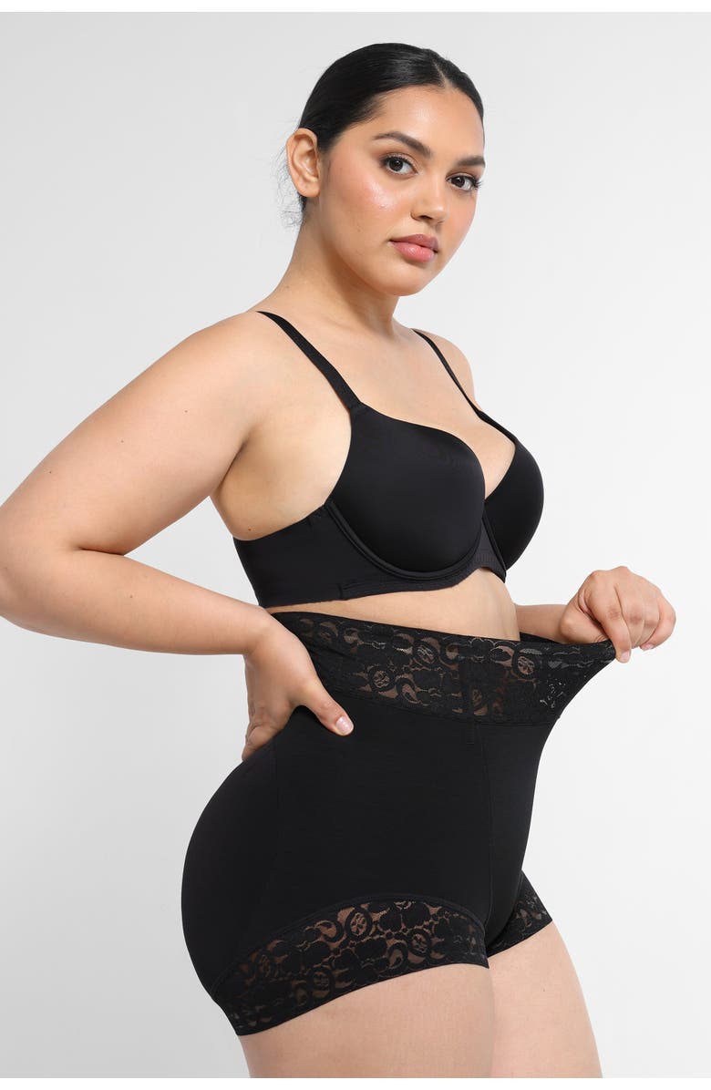 Shapellx Mid-Rise Butt-Lifting Shaper Panty, Alternate, color, Jet Black