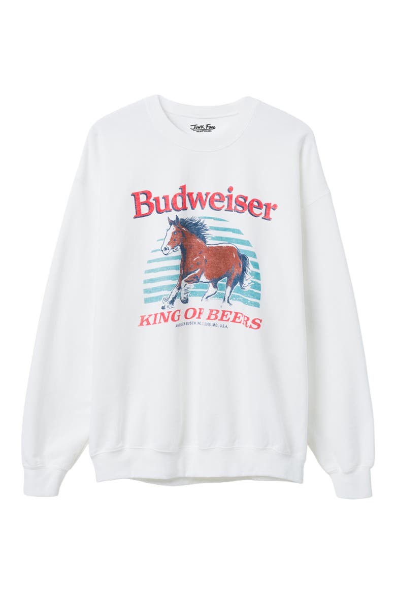 Budweiser Clydesdale Graphic Sweatshirt, Main, color, WHITE