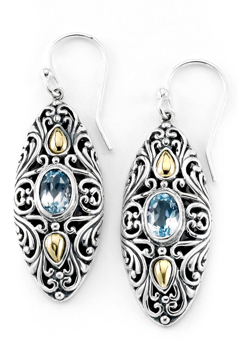 Two-Tone Marquis Drop Earrings, Main, color, BLUE