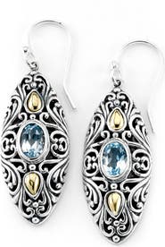 SAMUEL B. Two-Tone Marquis Drop Earrings