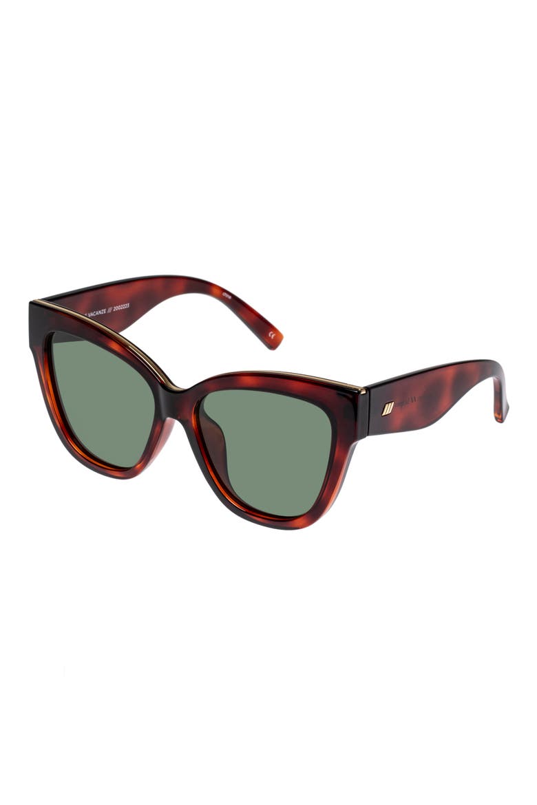 Le Vacanze 57mm Polarized Cat Eye Sunglasses, Alternate, color, TOFFEE TORT/ GOLD/ KHAKI
