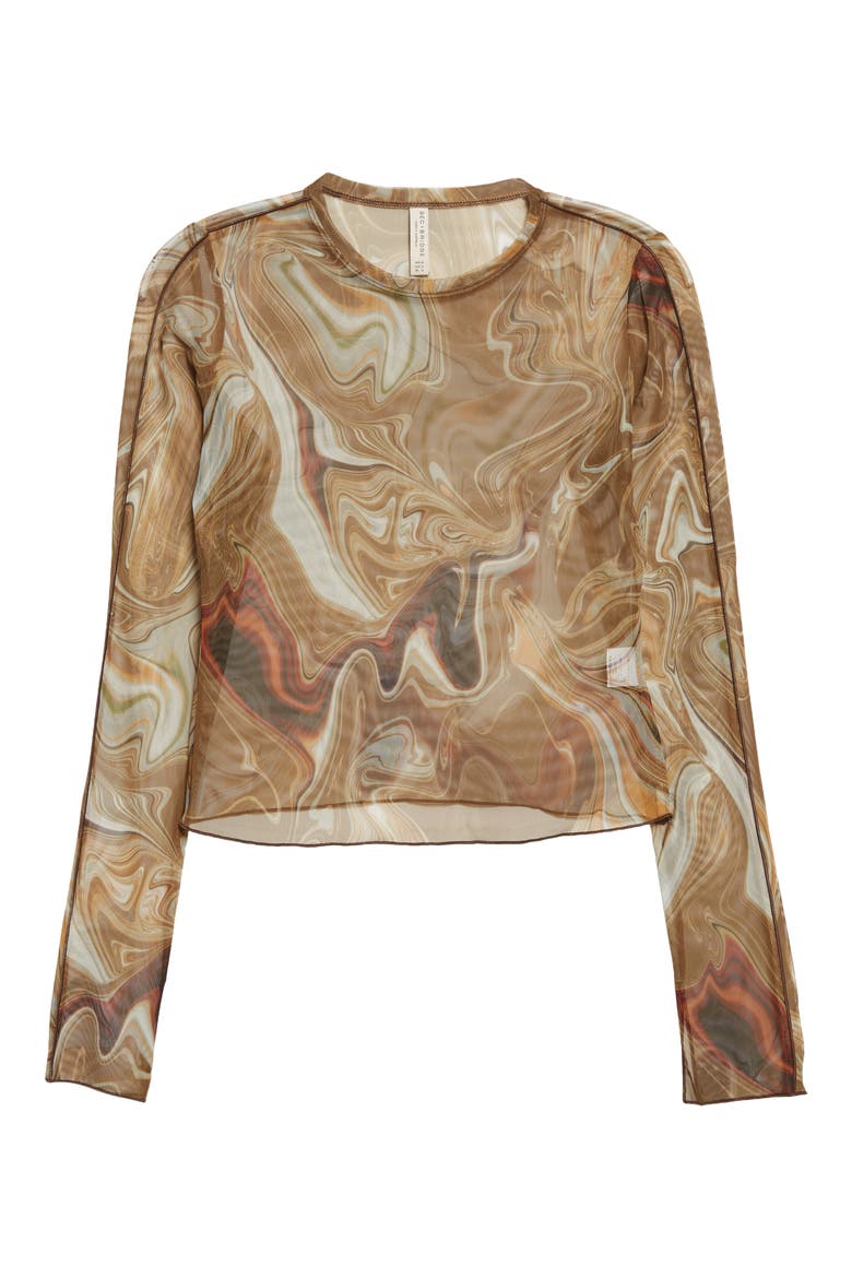 Gold Marble Mesh Top, Alternate, color, PRINT