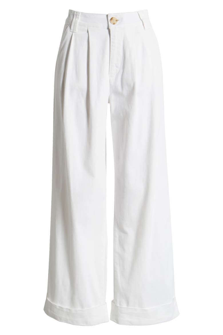 Skyrise Wide Leg Pants, Alternate, color, WHITE