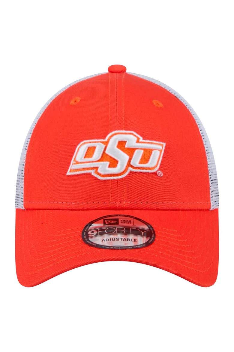 Men's New Era  Orange Oklahoma State Cowboys Trucker 9FORTY Adjustable Hat, Alternate, color, Orange