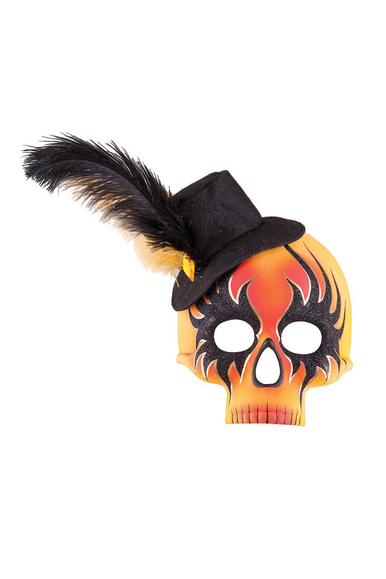 Glam Rock Halloween Decorative Costume Mask, Main, color, Orange