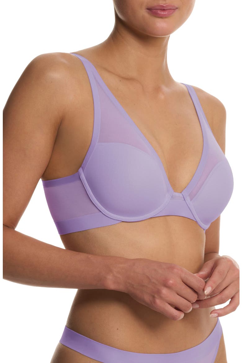 True Zen Mesh Plunge T-Shirt Bra, Alternate, color, PURPLE PEARL