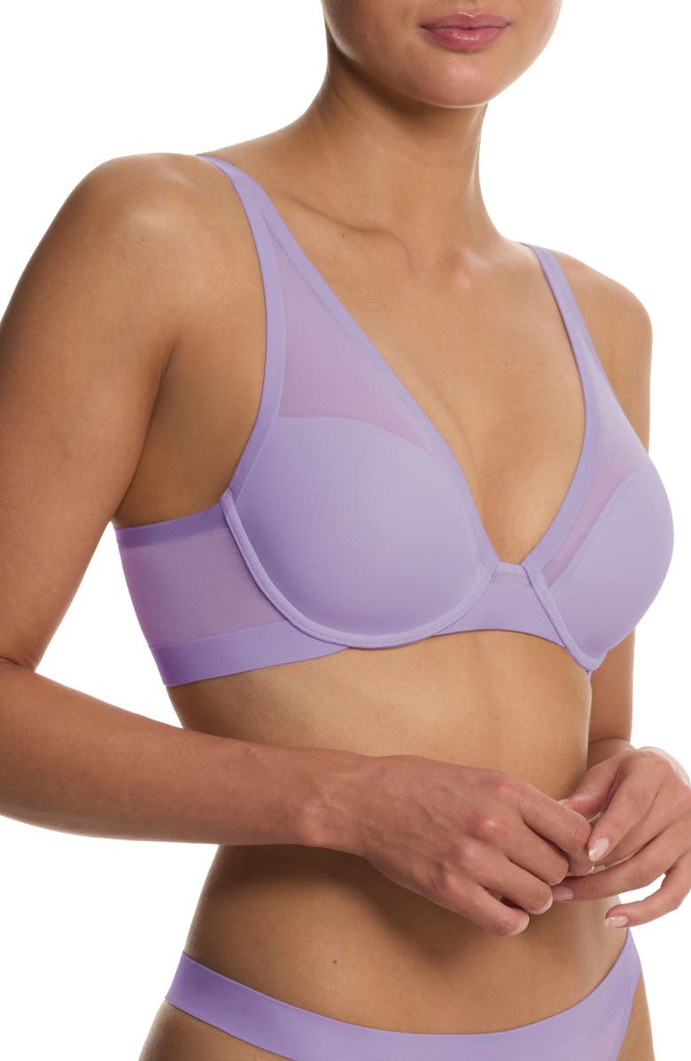 Natori True Zen Plunge T-Shirt Bra, Alternate, color, Purple Pearl