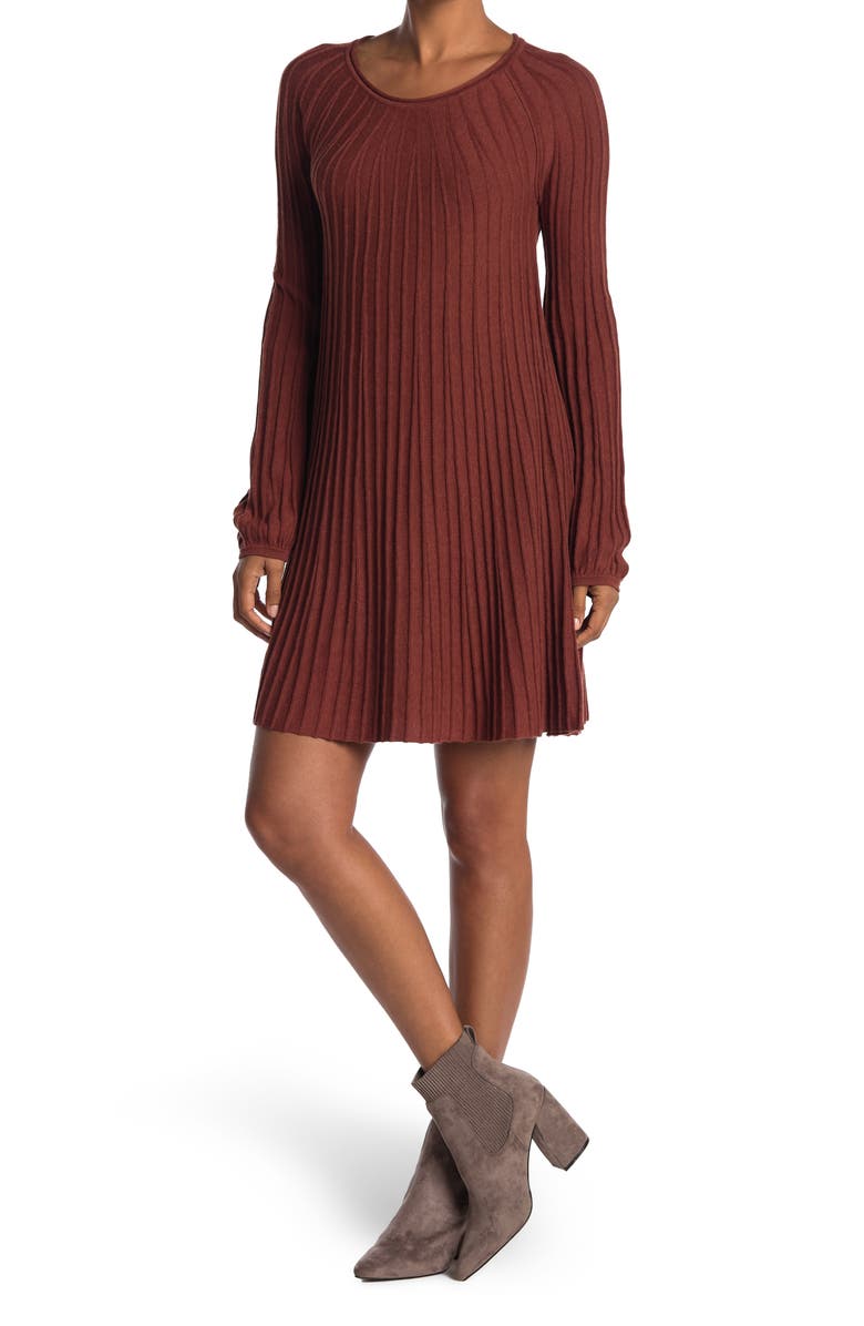 MAX STUDIO Long Sleeve A-Line Sweater Dress, Main, color,