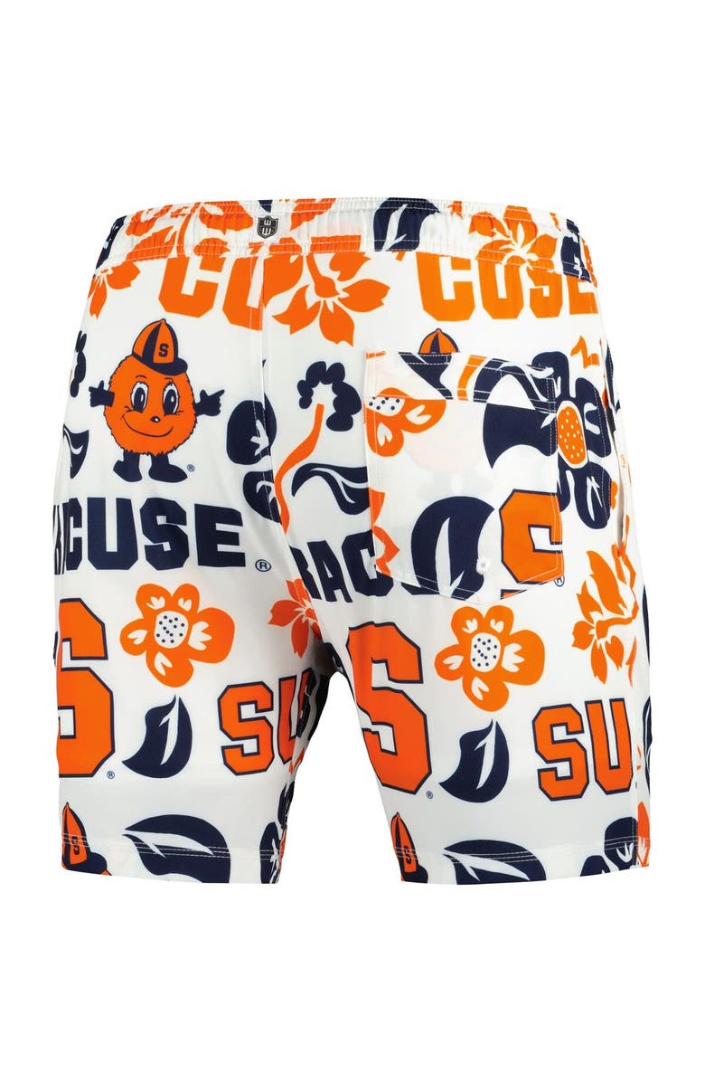 Wes & Willy Men's Wes & Willy  White Syracuse Orange Vault Tech Swimming Trunks, Alternate, color, 