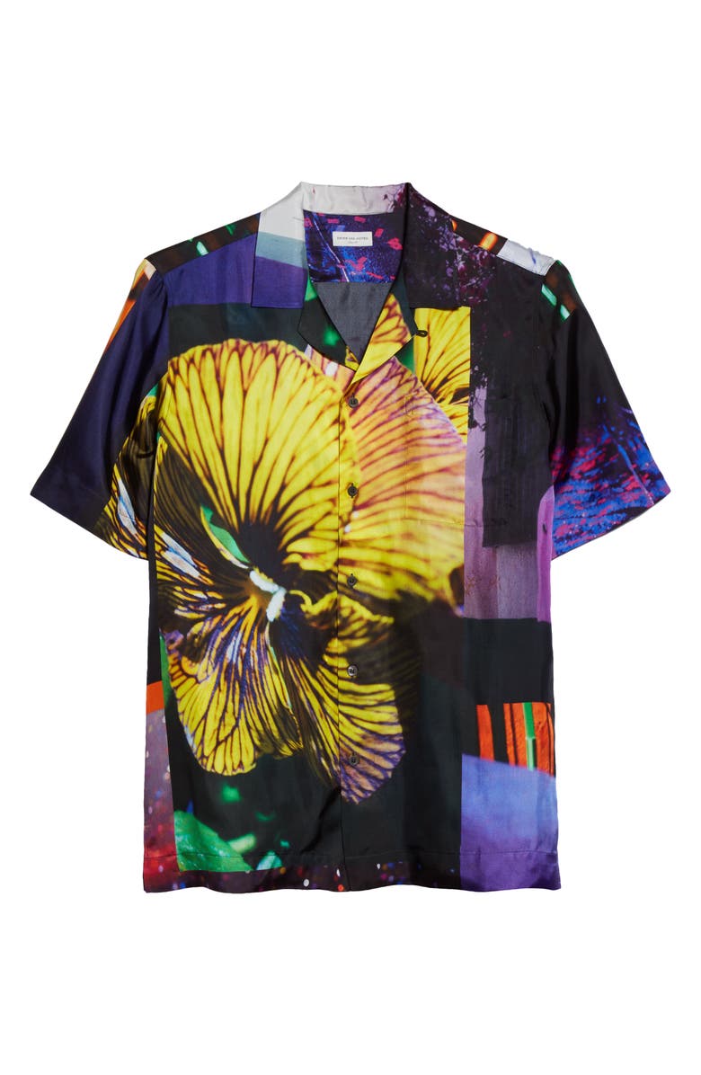 Dries Van Noten Carltone Floral Short Sleeve Button-Up Shirt, Alternate, color, 