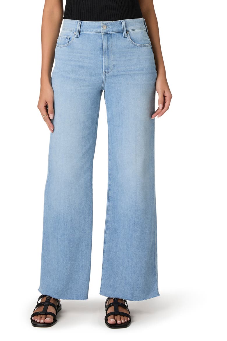 Anessa Raw Hem High Waist Wide Leg Jeans, Main, color, SANTORINI SKY