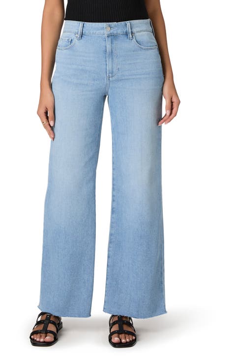 Anessa Raw Hem High Waist Wide Leg Jeans (Santorini Sky)