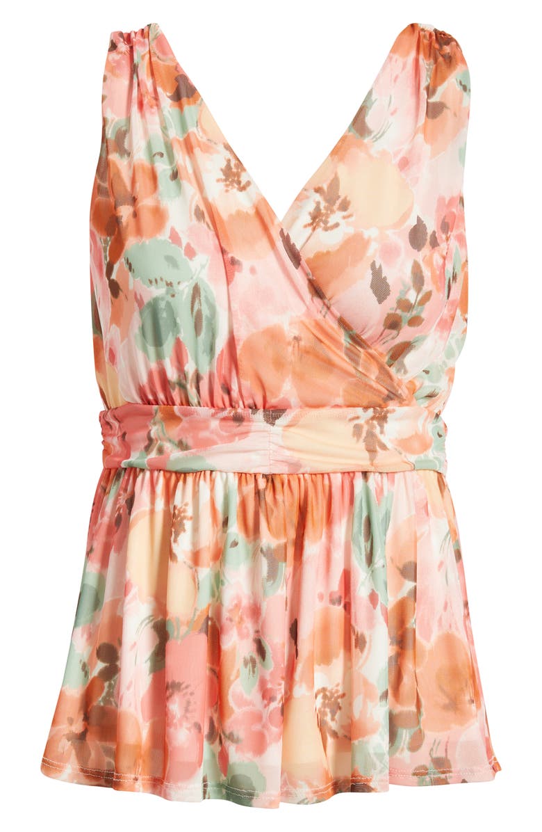 Loveappella Sleeveless Peplum Top, Alternate, color, Blush