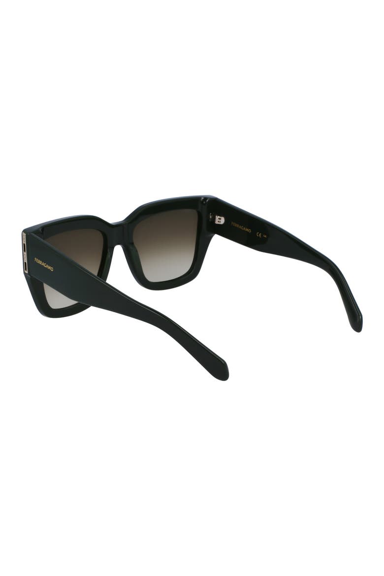 Gancini 55mm Modified Rectangular Sunglasses, Alternate, color, DARK GREEN