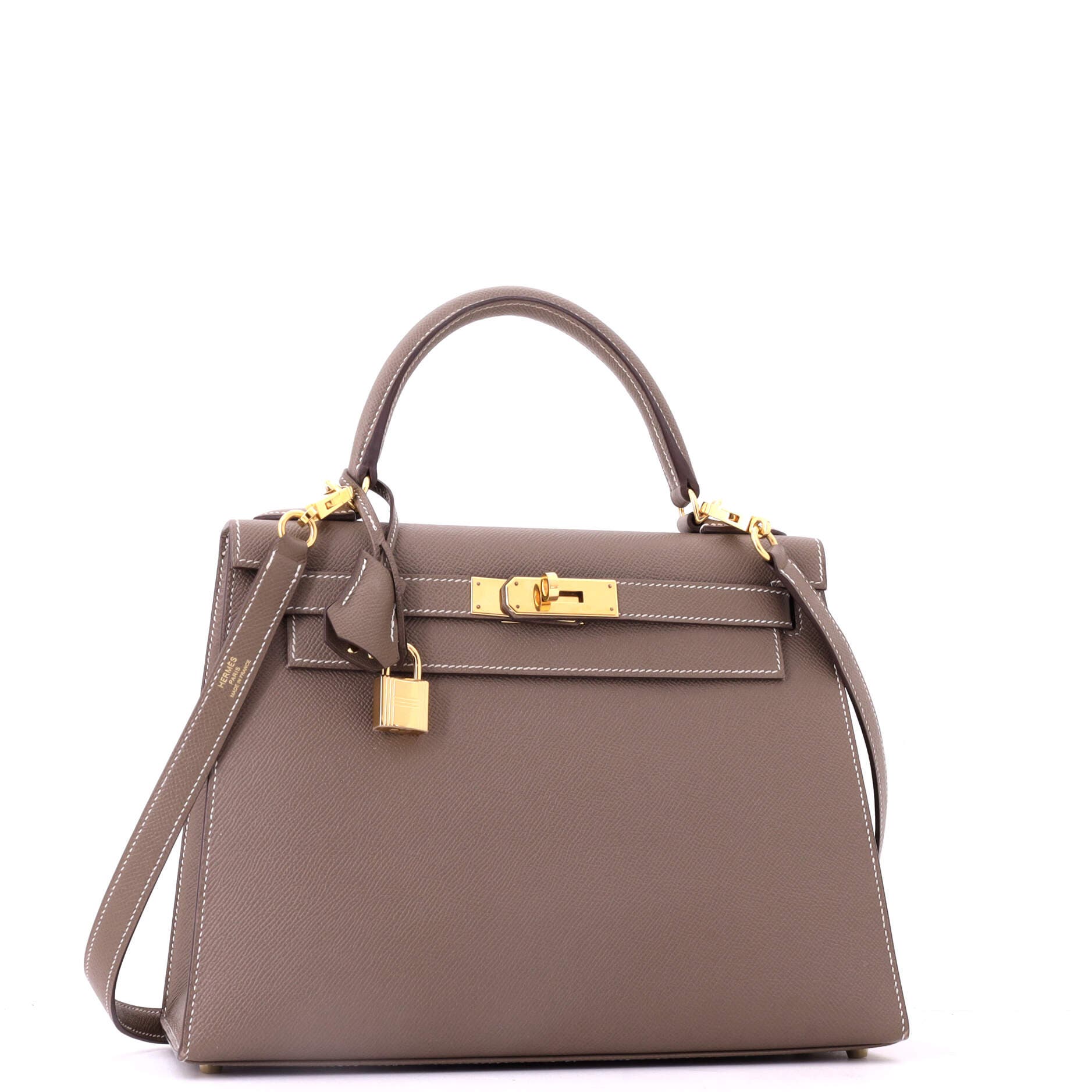 Pre-Owned Hermes Kelly Handbag Grey Epsom with Gold Hardware 28, Alternate, color, Etoupe