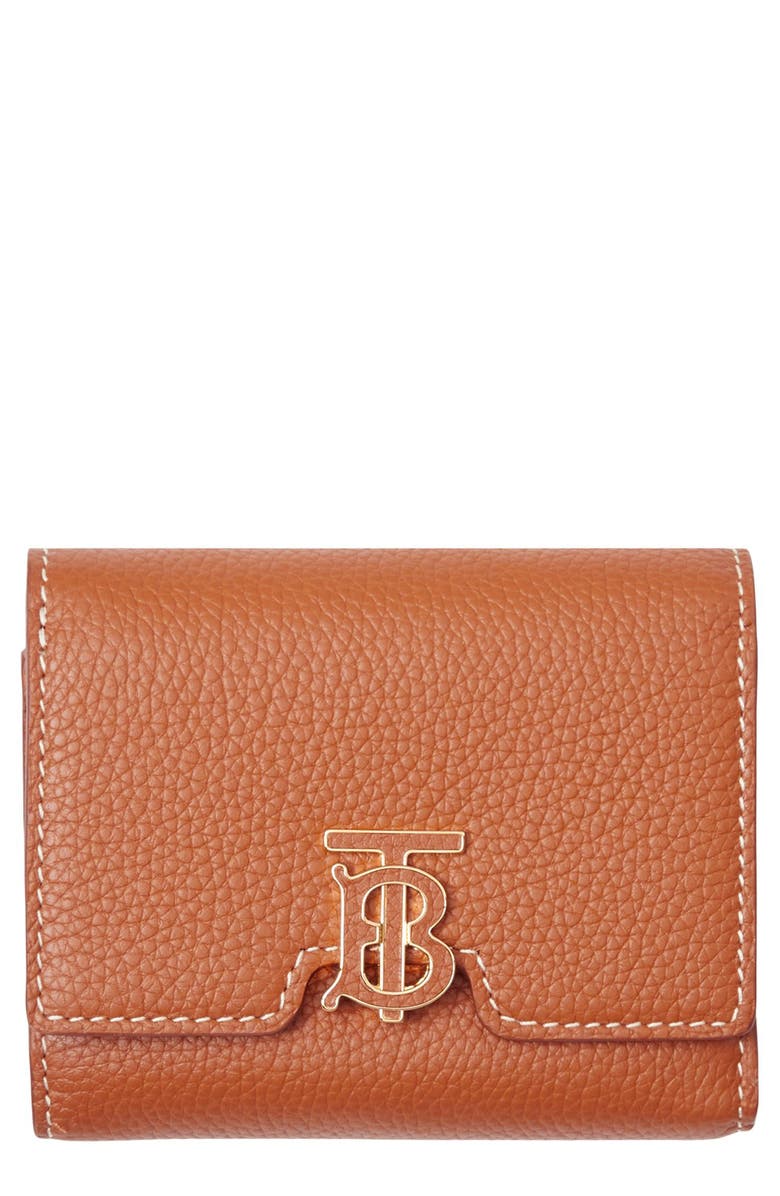 Burberry TB Monogram Trifold Leather Wallet, Main, color, 