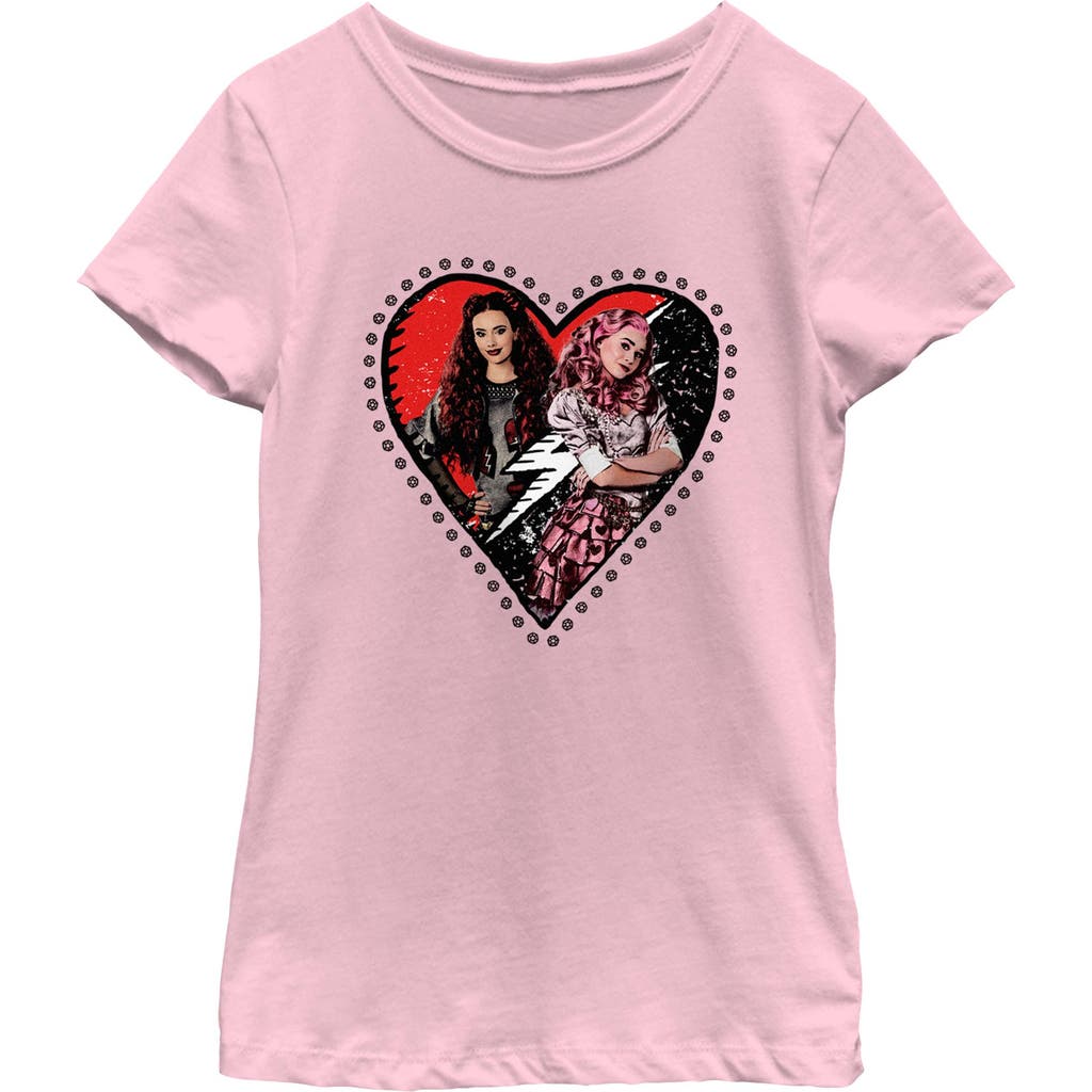 Descendants: The Rise of Red Girl's Descendants The Rise of Red Bridget and Daughter Photo Heart  Graphic T-Shirt in Light Pink  product