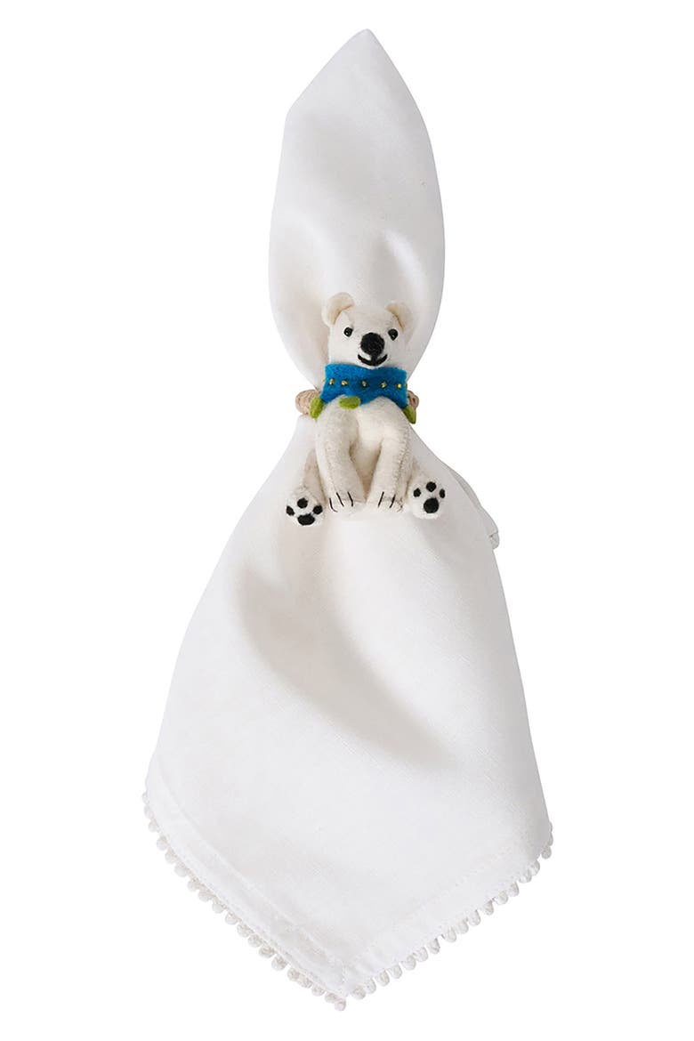 Berry & Thread North Pole Set of 4 Napkin Rings, Alternate, color, BEIGE MULTI