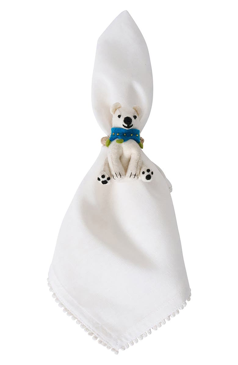 Juliska Berry & Thread North Pole Set of 4 Napkin Rings, Alternate, color, Beige Multi