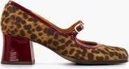 Chie Mihara Leopard Print Patent Leather Mary Jane Pumps