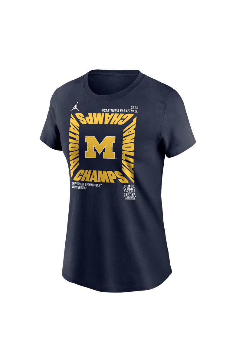 Jordan Brand Women's Jordan Brand Navy Michigan Wolverines 2026 NCAA Men's Basketball National Champions Square Celebration T-Shirt, Main, color, Navy