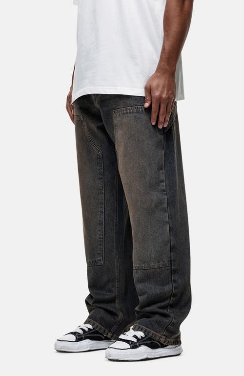 Good For Nothing Traipes Blue Washed Baggy Denim Jeans In Gray