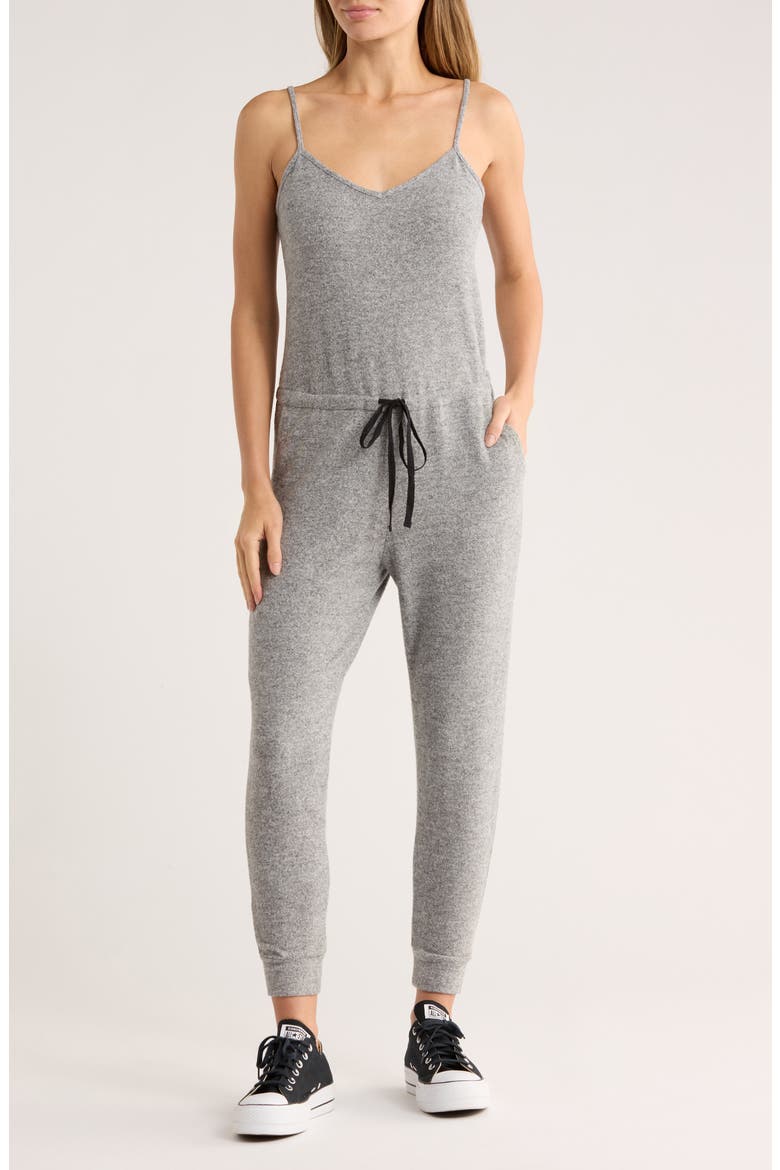 Drawstring Waist Jumpsuit, Main, color, HEATHER GREY