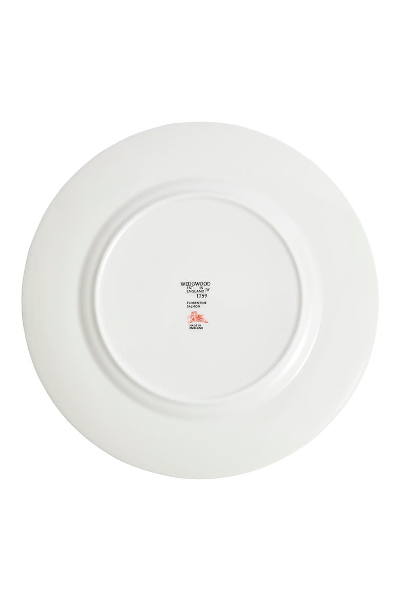 Florentine Bone China Dinner Plate, Alternate, color, SALMON
