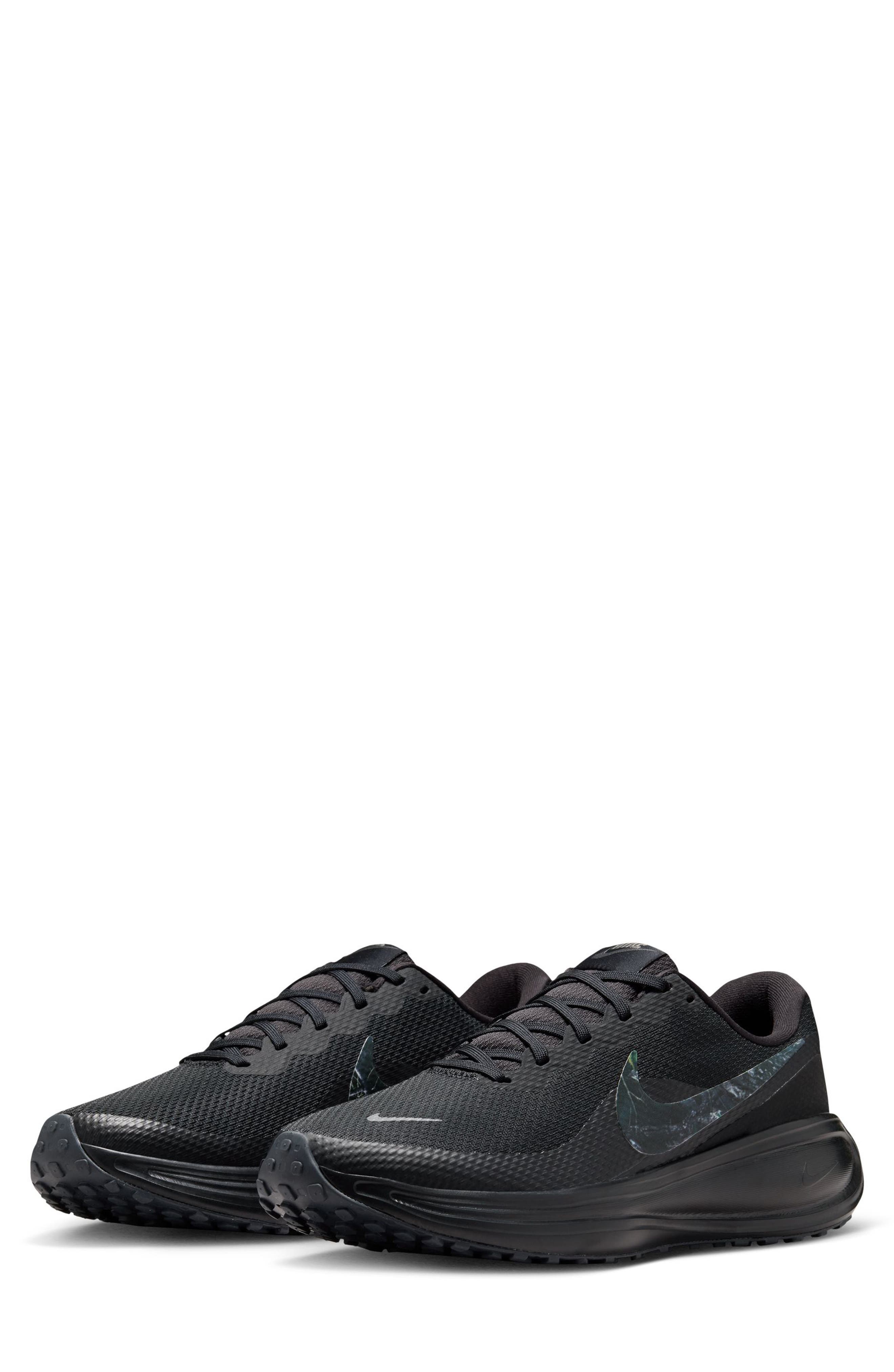 Revolution 8 Print Running Shoe, Main, color, BLACK/ WHITE/ IRON GREY