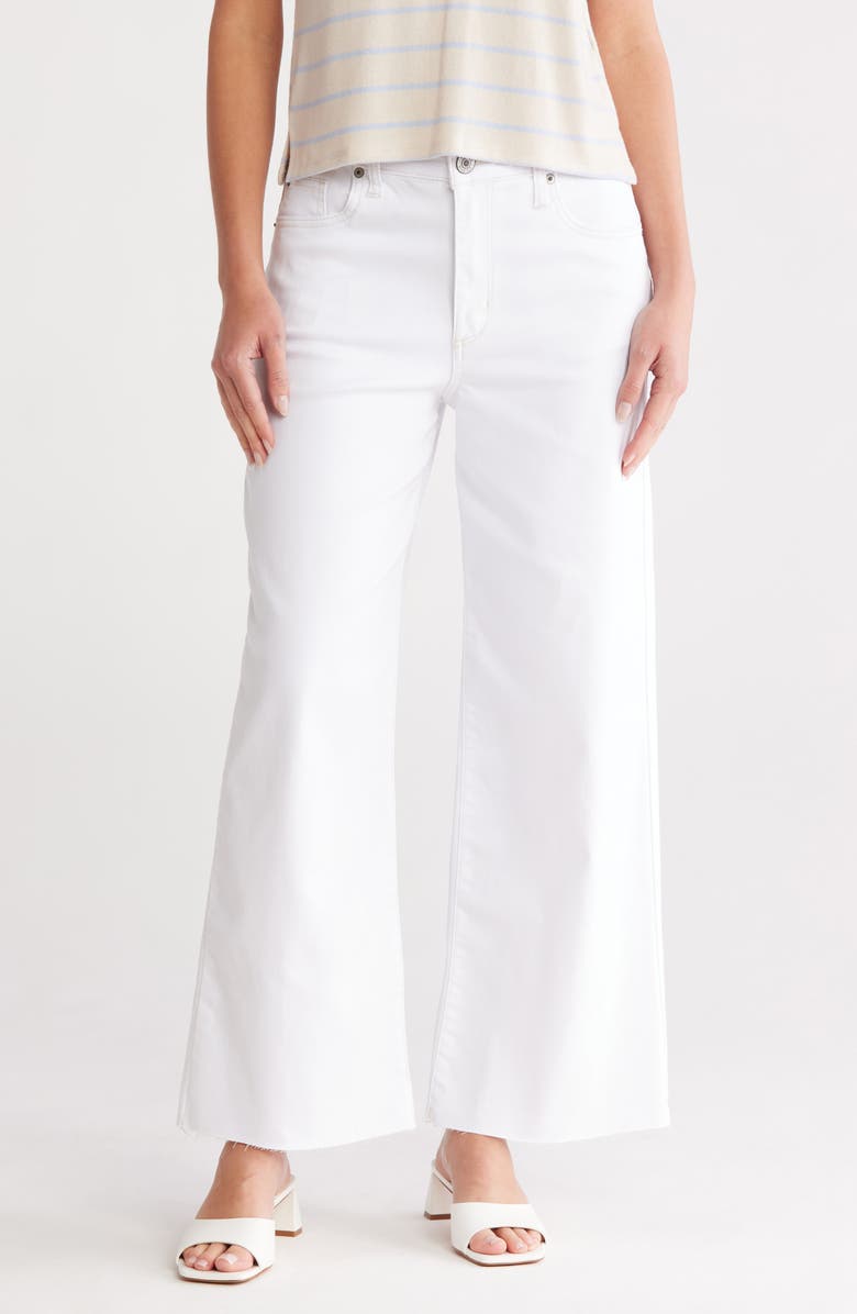 STS Blue Sabrina Raw Hem High Waist Wide Leg Jeans, Main, color, Optic White