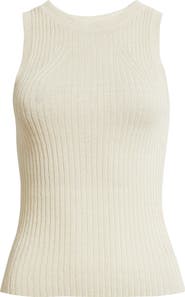 Open Edit Linen Blend Sweater Tank