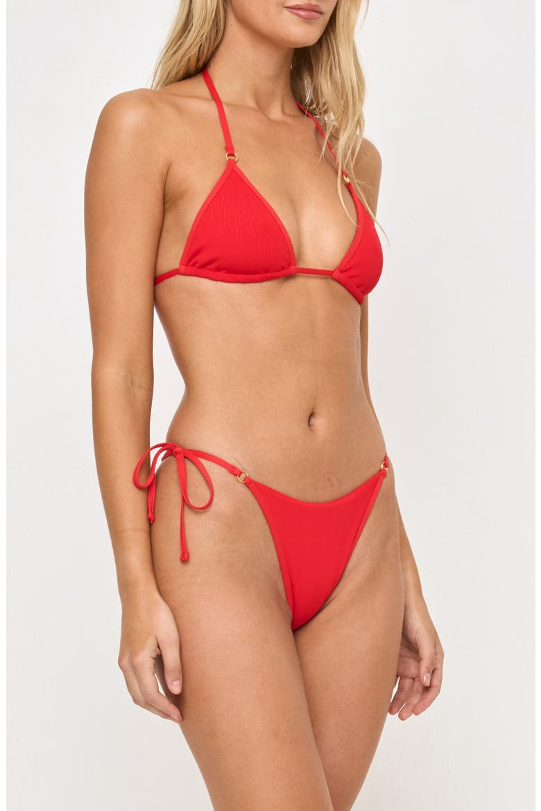 Banning Side Tie Bikini Bottoms, Alternate, color, FLAME