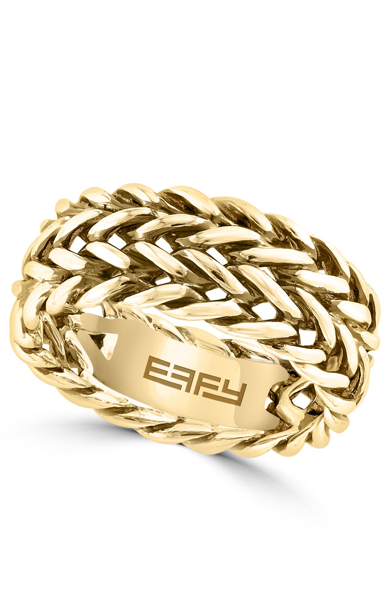 EFFY Braided Chain Ring In Gold-plated Sterling Silver (Men) | Nordstrom